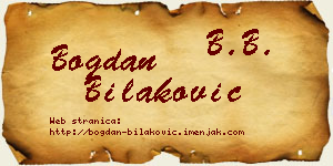 Bogdan Bilaković vizit kartica